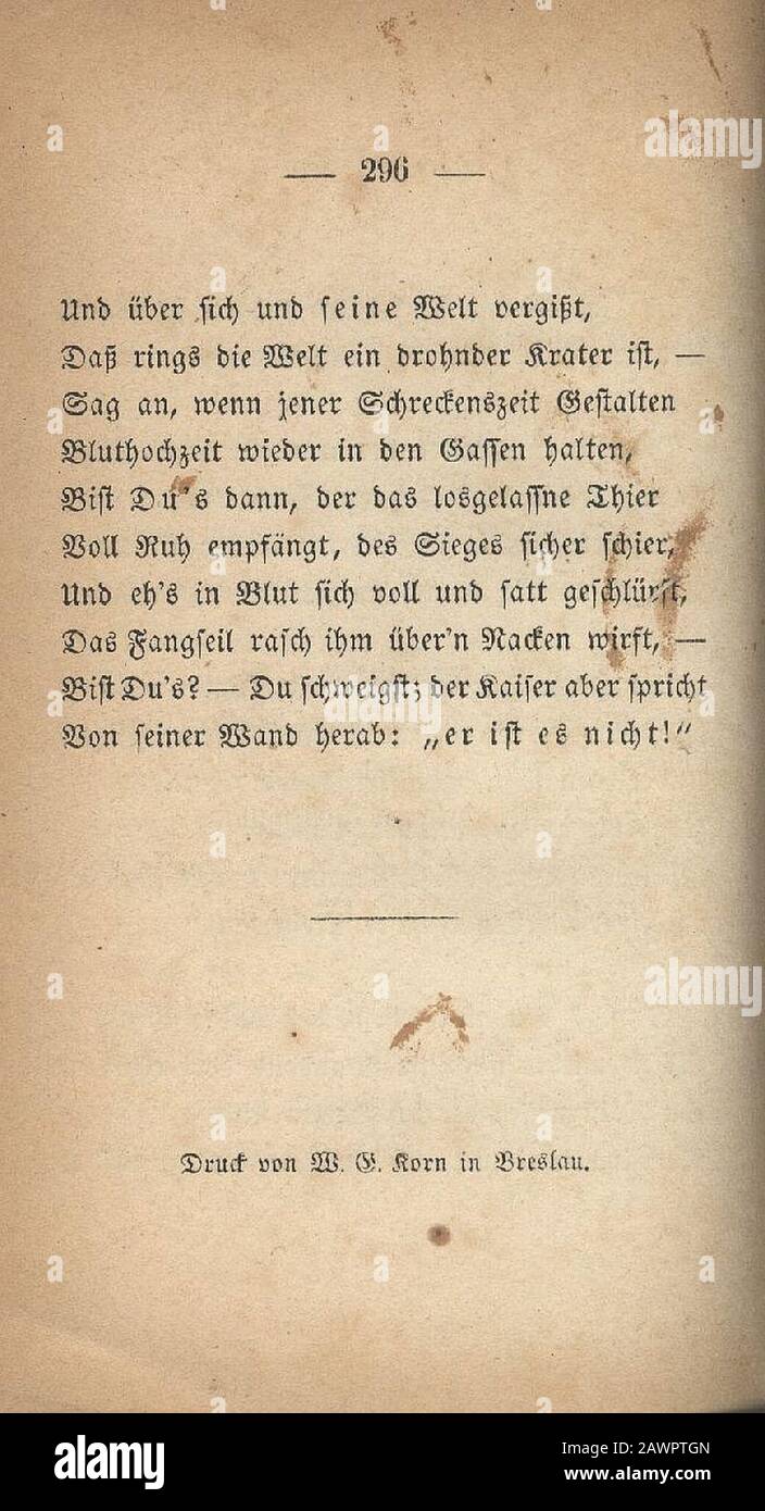 Fontane Gedichte 1851 296. Stock Photo