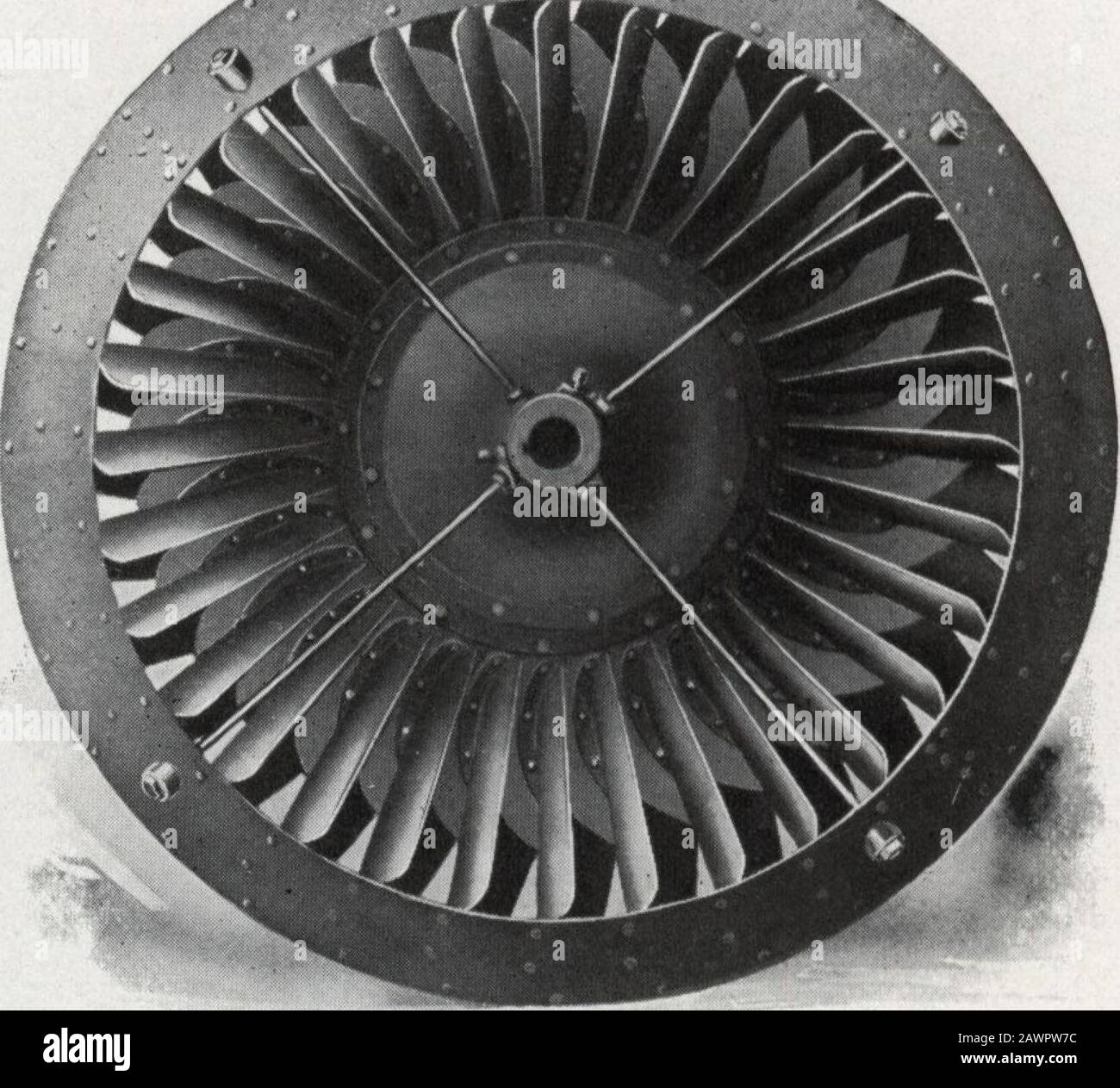 Catalog no201: Buffalo Niagara conoidal fans . Three*Quarter Housing Niagara Conoidal Fan, LeAHand Top Horizontal Disebarge, for Overhung PuUey or Direct Connection 11 BUFFALO FORGE COMPANY. Niagara Conoidal Wheel, Inlet Side SHAFT Shaft is of open hearth steel, extra hcavy, with a large factor of safetyand accurately ground to size. BALANCE AU fan wheels are given a standing balance by a special device whichinsures as accurate a degree of balance as m possible with any method ofrotating balance. Wheel and shaft are assembled and mounted on a per- fectly smooth surface, which is leveled on kni Stock Photo