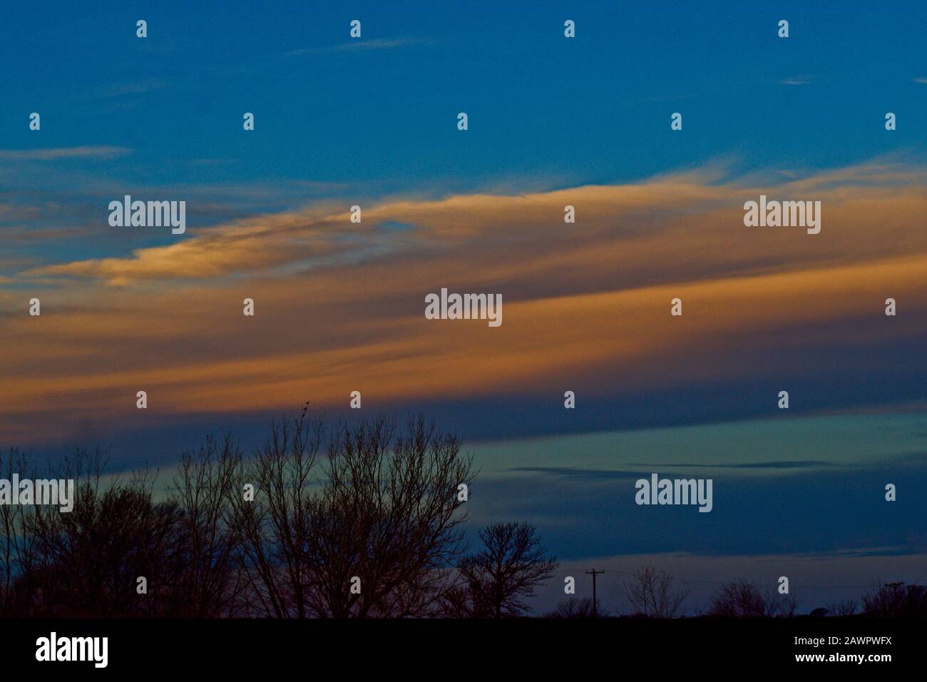 Winter Cloud Formations over Canyon in the Texas Panhandle Stock Photo