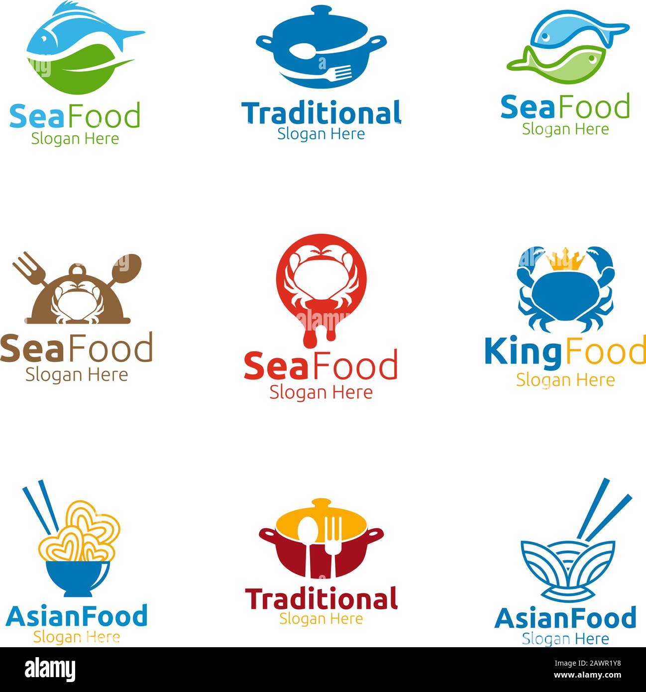 Seafood Logo for Restaurant or Cafe Stock Vector Image & Art - Alamy