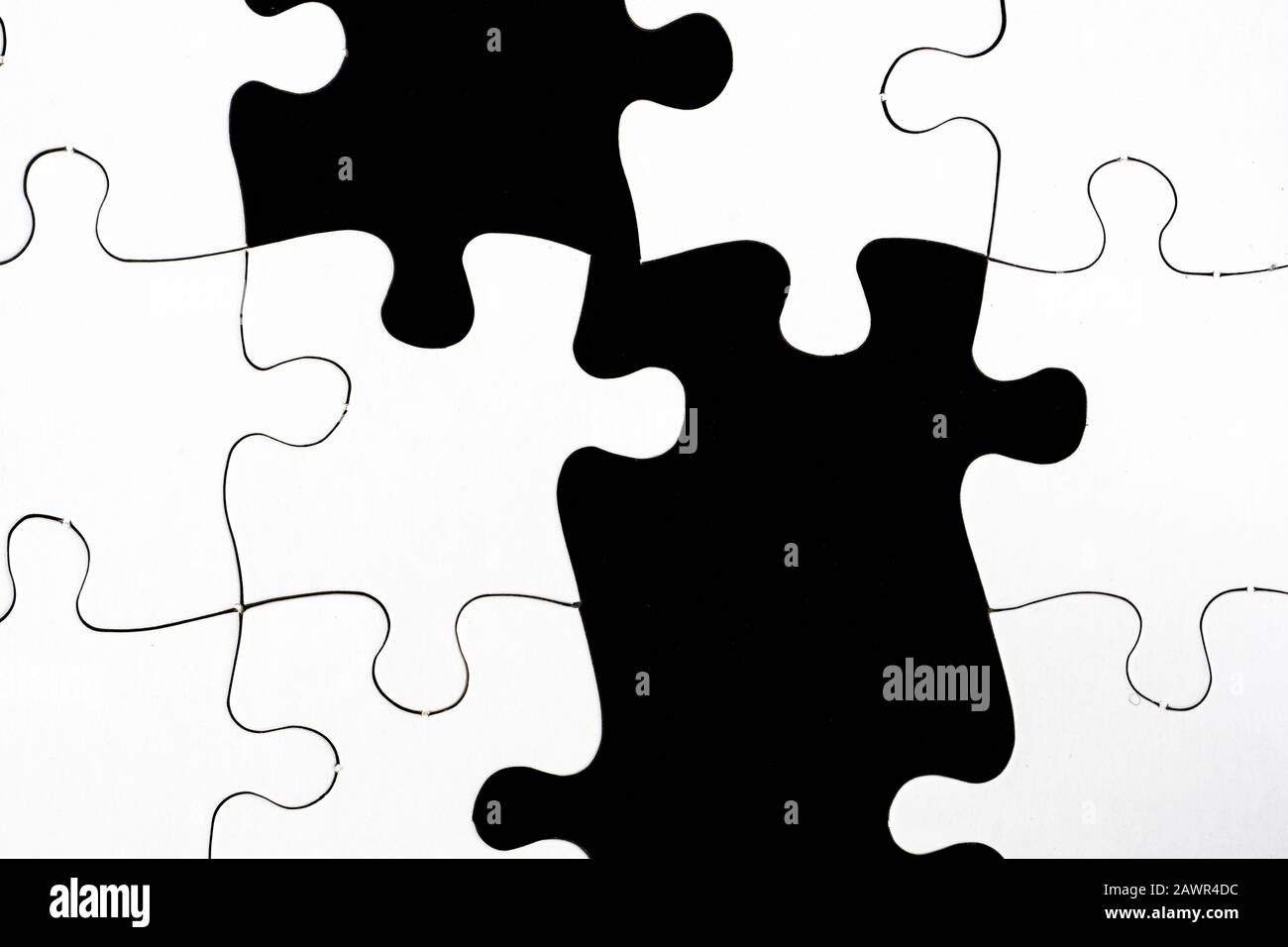 Illustration of black and white pieces of a jigsaw puzzle Stock Photo ...