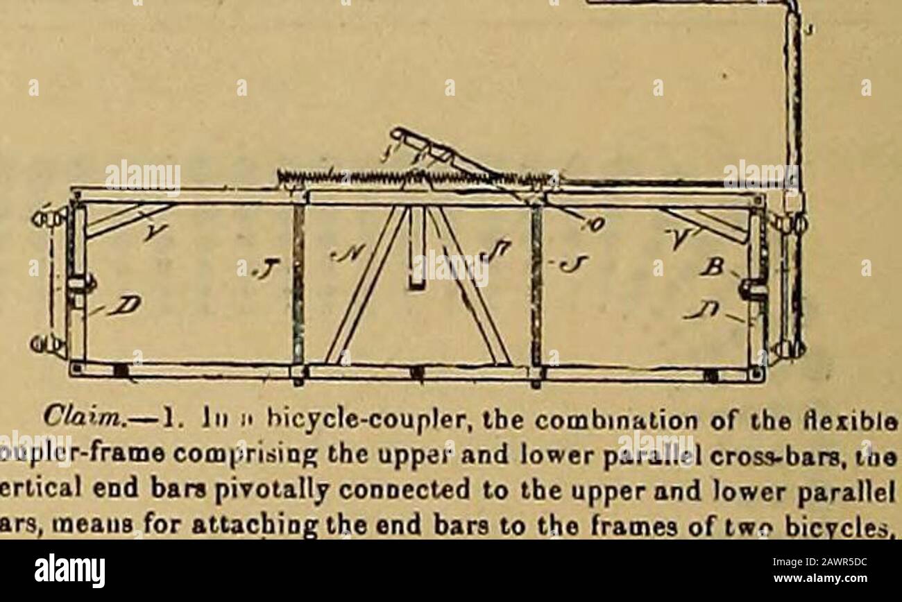 The Wheel and cycling trade review . bars, means for attaching the end b; and means fnr yieldingly maintaining the c upright pnsitioo, substantially as and for tl 57 3,503. BICYCLE-CARRIER. HEM assignor of one-third to James E. MeCaffei29.1891 Serial Ha 538,365. (No model) and operating substantially as57 3,779. BICYCLE.Qeorge M. Porter, same place to engage J. Port,°n such b»6 il » Prti°» arranged inside the disk i„g io widlh l0 lhe part osed t0 puncture and boi M„nui „ilb IK* V ?:??, p4j . arranged d (°™S e &gt;«• &lt;°°°r V-,hapod -beanOf groove, and a se- tar on its porouD side, and on the Stock Photo