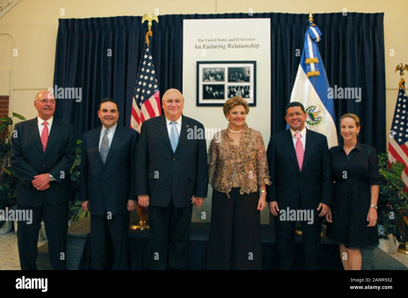Former Presidents and First Ladies of El Salvador. Stock Photo