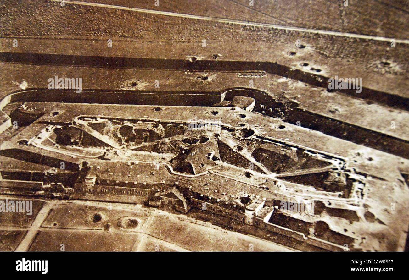 Fort Fortress at Kovno, Lithuania, after heavy German artillery, WWI (29344998771). Stock Photo