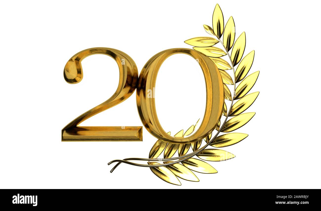 Digital number twentieth anniversary on a white background Stock Photo Digital number twentieth anniversary on a white background Stock Photo