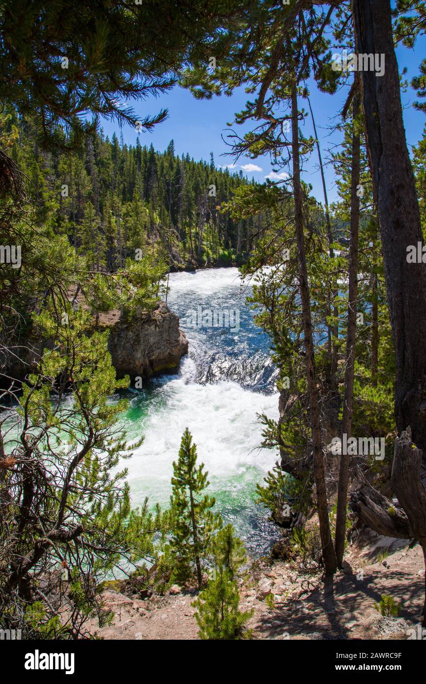 Lower Falls of the Grand Canyon of the Yellowstone National Park, Wyoming Stock Photo