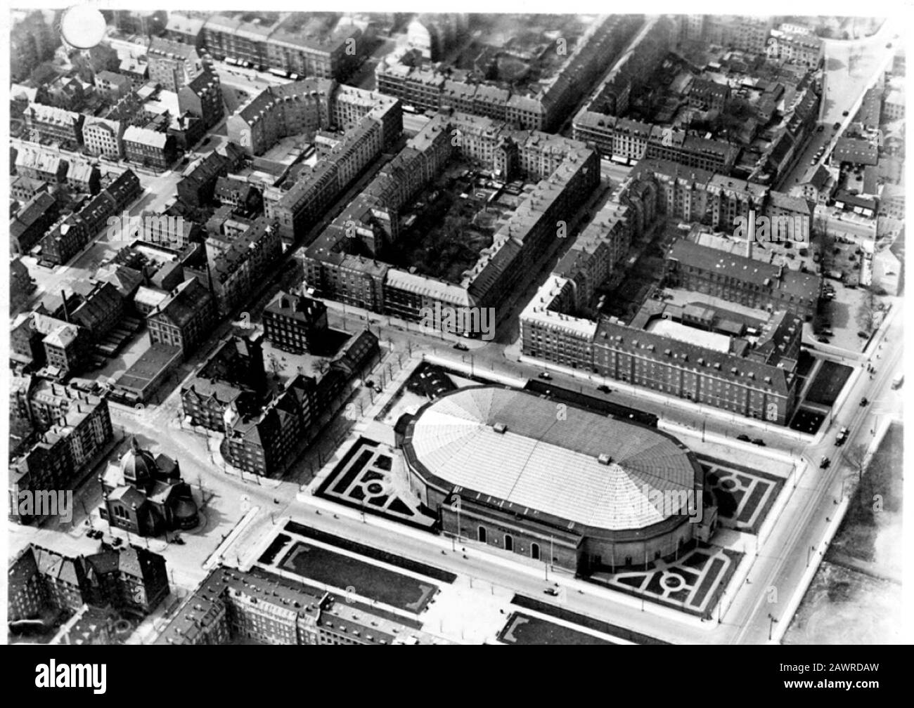 Forum and Julius Thomsens Plads aerial. Stock Photo