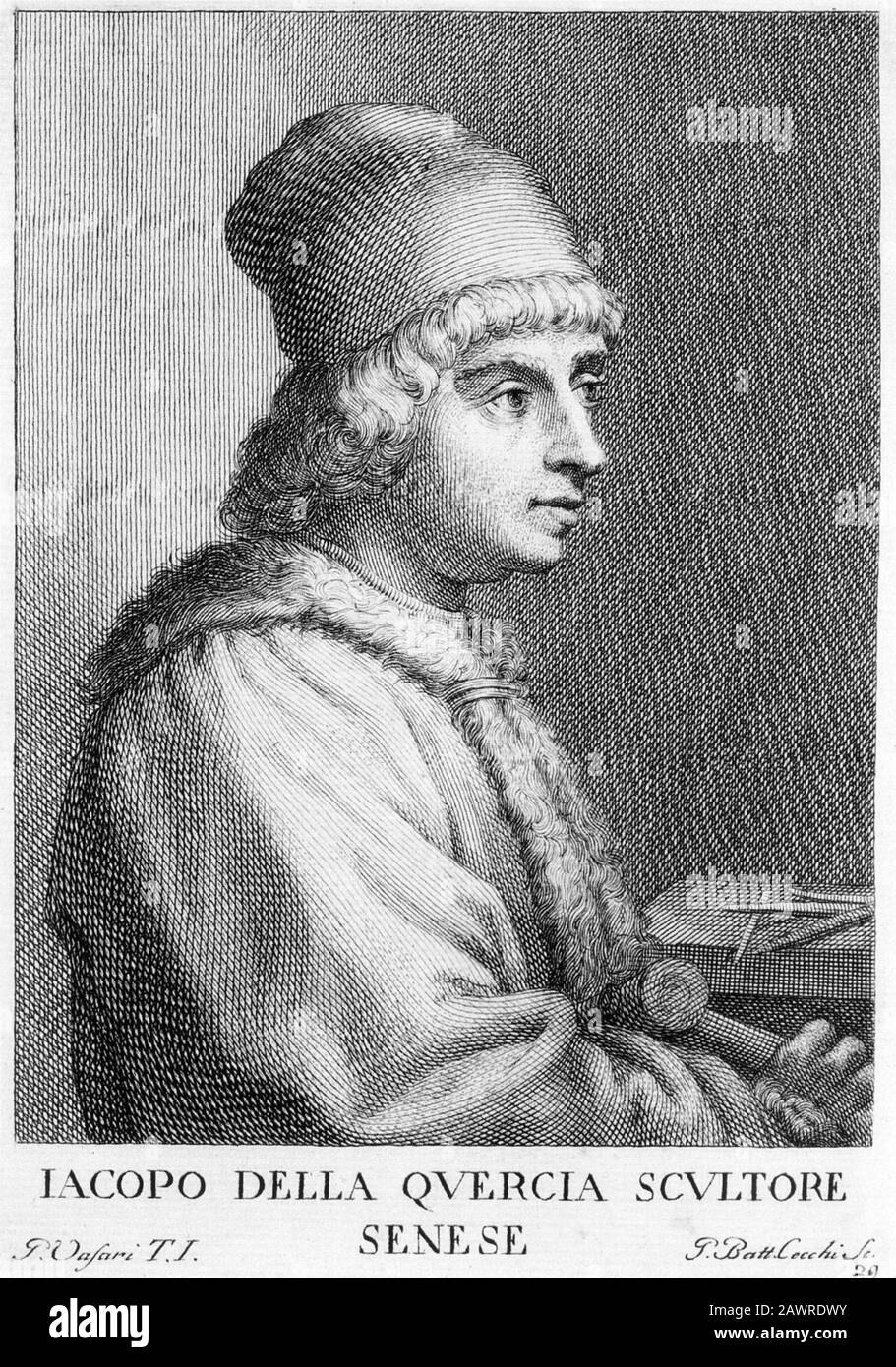 The italian sculptor IACOPO DELLA QUERCIA ( 1371 c 1438 ) JACOPO Portrait by
