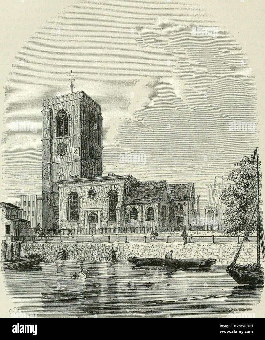 Old and new London : a narrative of its history, its people, and its places . pears to have been built at a veryearly period. Here, for several years, lived Dr.Atterbury, afterwards Bishop of Rochester, whosecommittal to the Tower on suspicion of being con-cerned in a plot in favour of the Pretender was oneof the principal events at the commencement of thelast century. It was whilst living here that Dr.Atterbury became acquainted with Dean Swift, who,in 1711, took up his residence opposite the doctorshouse. Previous to becoming a resident at Chelsea, 9° OLD AND NEW LONDON. [Chelsea. Swift was Stock Photo
