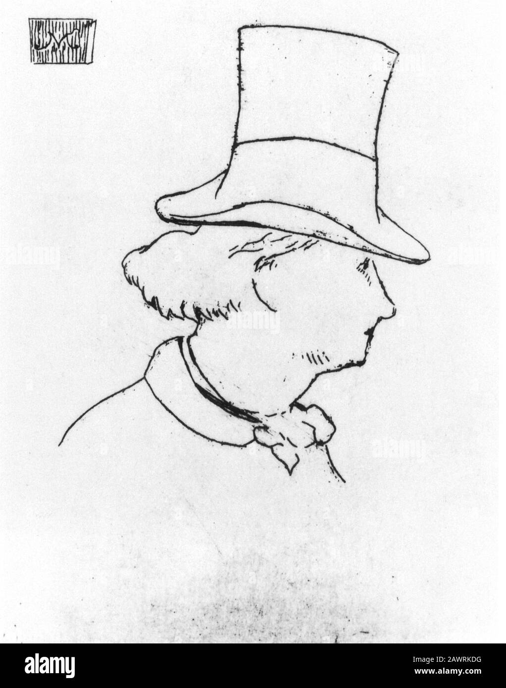 Edouard MANET ( 1832 - 1883 ) portrait of french poet Charles BAUDELAIRE in  top hat , 1862 . Etching . - IMPRESSIONISTA - IMPRESSIONISMO - Impression  Stock Photo - Alamy
