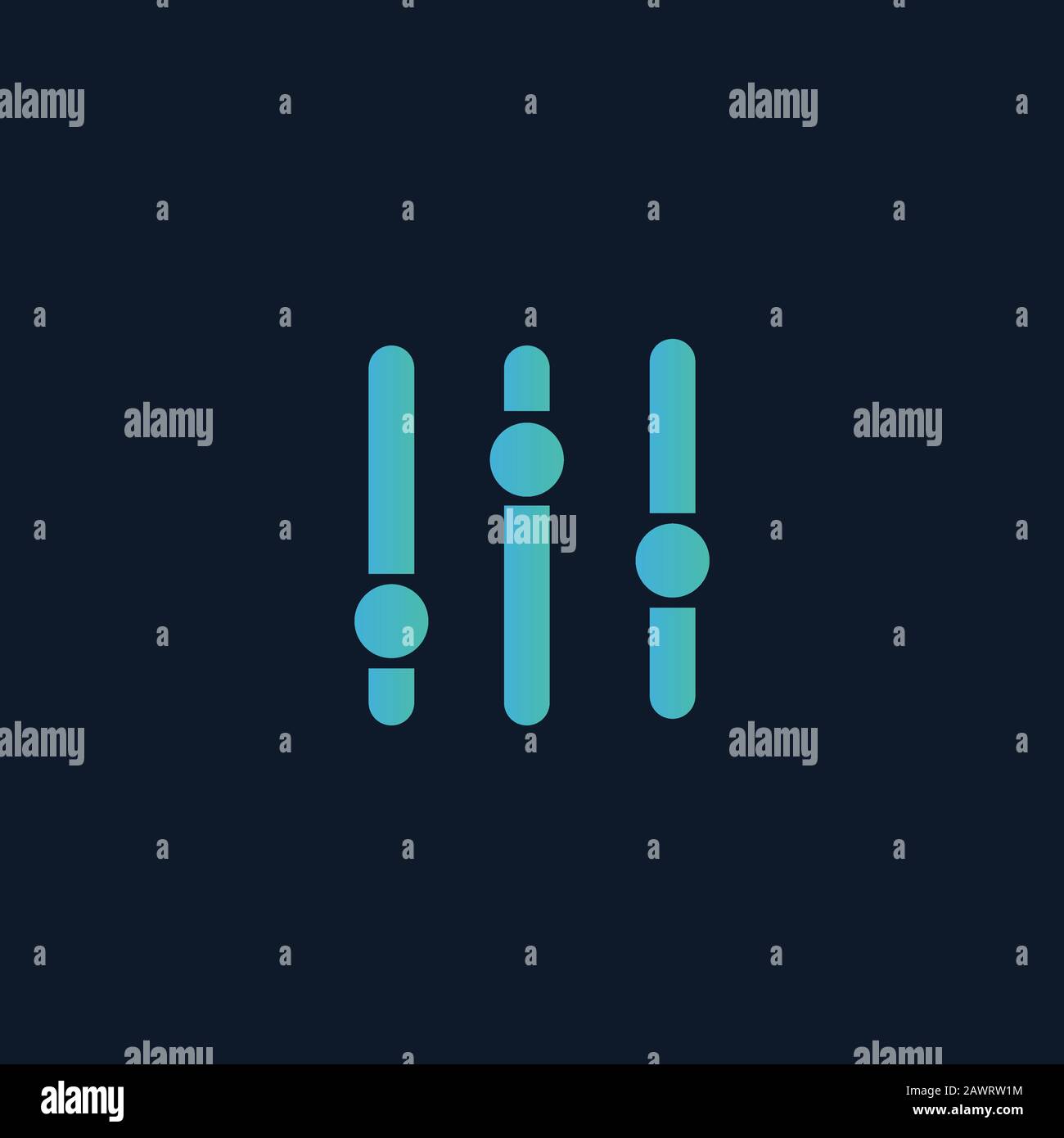 settings equalizer slider button. Stock Vector illustration isolated on blue background. Stock Vector