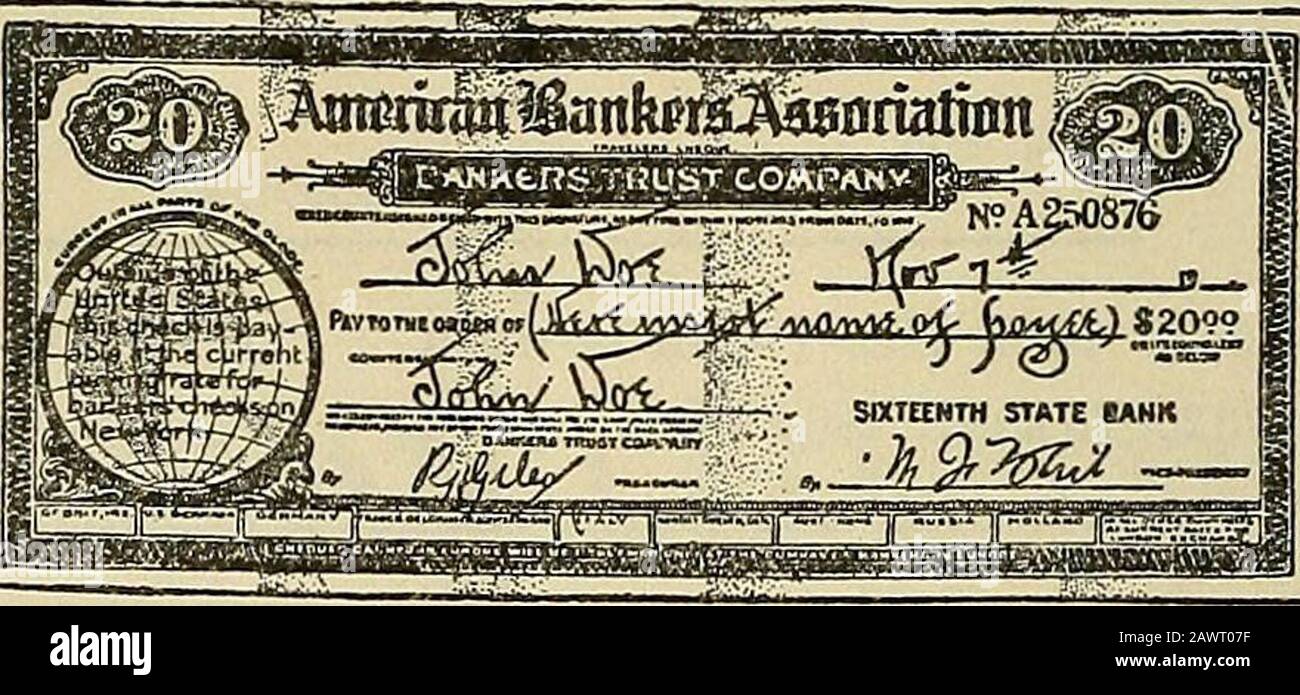 Lehigh Alumni Bulletin 1920-1921 (volume 8, no8) . —as necessary as  baggage— lecpies $9 AiaericanBankeraAssocialifla. i For full  informationwrite to BANKERSTRUST COMPANY New York City Facts About A-B*A  Cheques —they ate universally