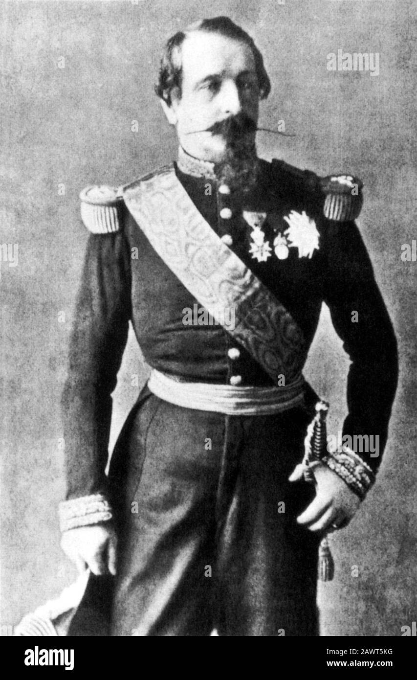 Louis Napoléon BONAPARTE , who reigned as Emperor  NAPOLEON III from 1852 to 1871 - REALI - ROYALTY - NOBILI - Buonaparte - Napoleone - nobiltà - unif Stock Photo
