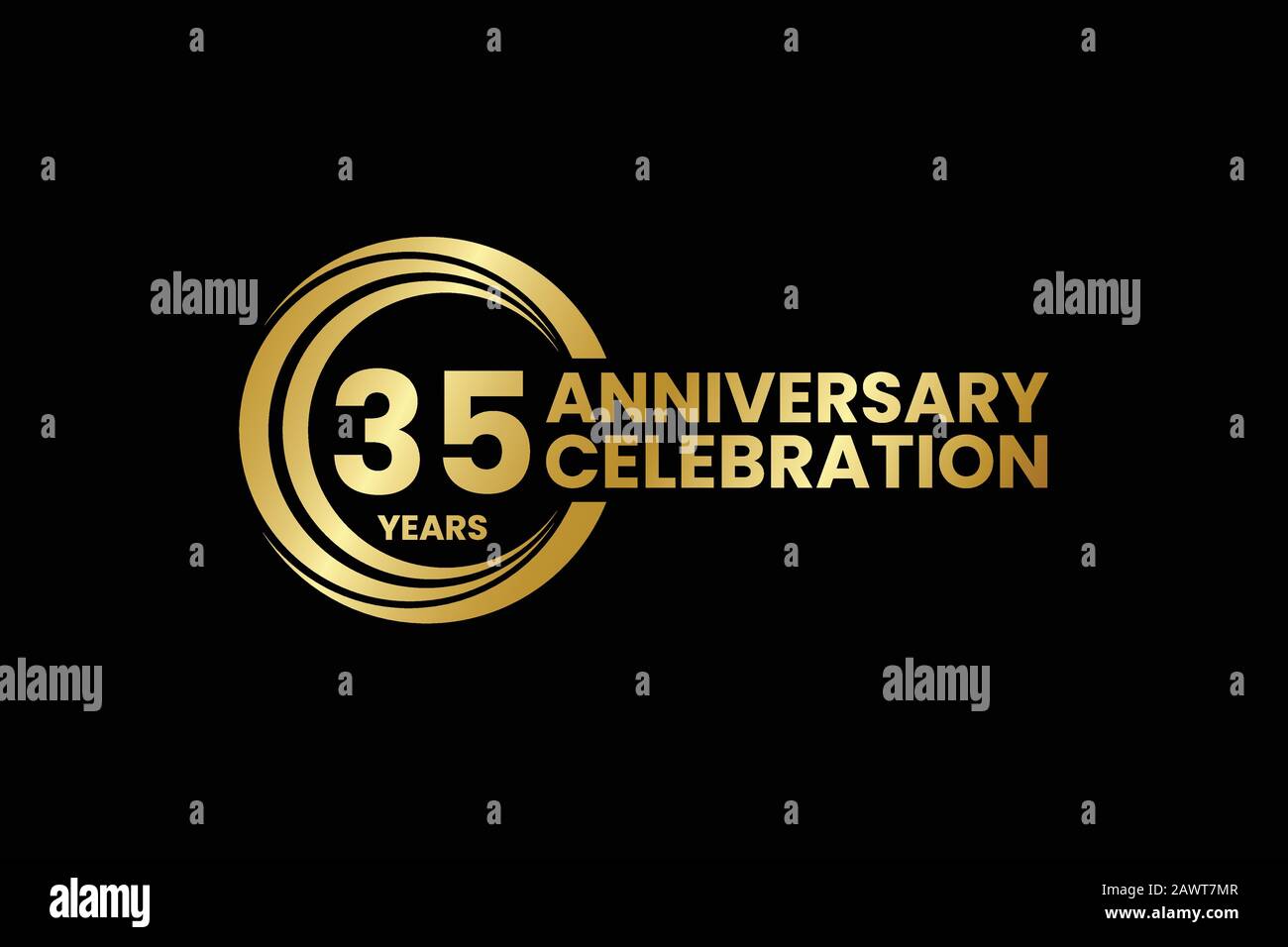 Anniversary logo template design birthday celebration, Golden ...