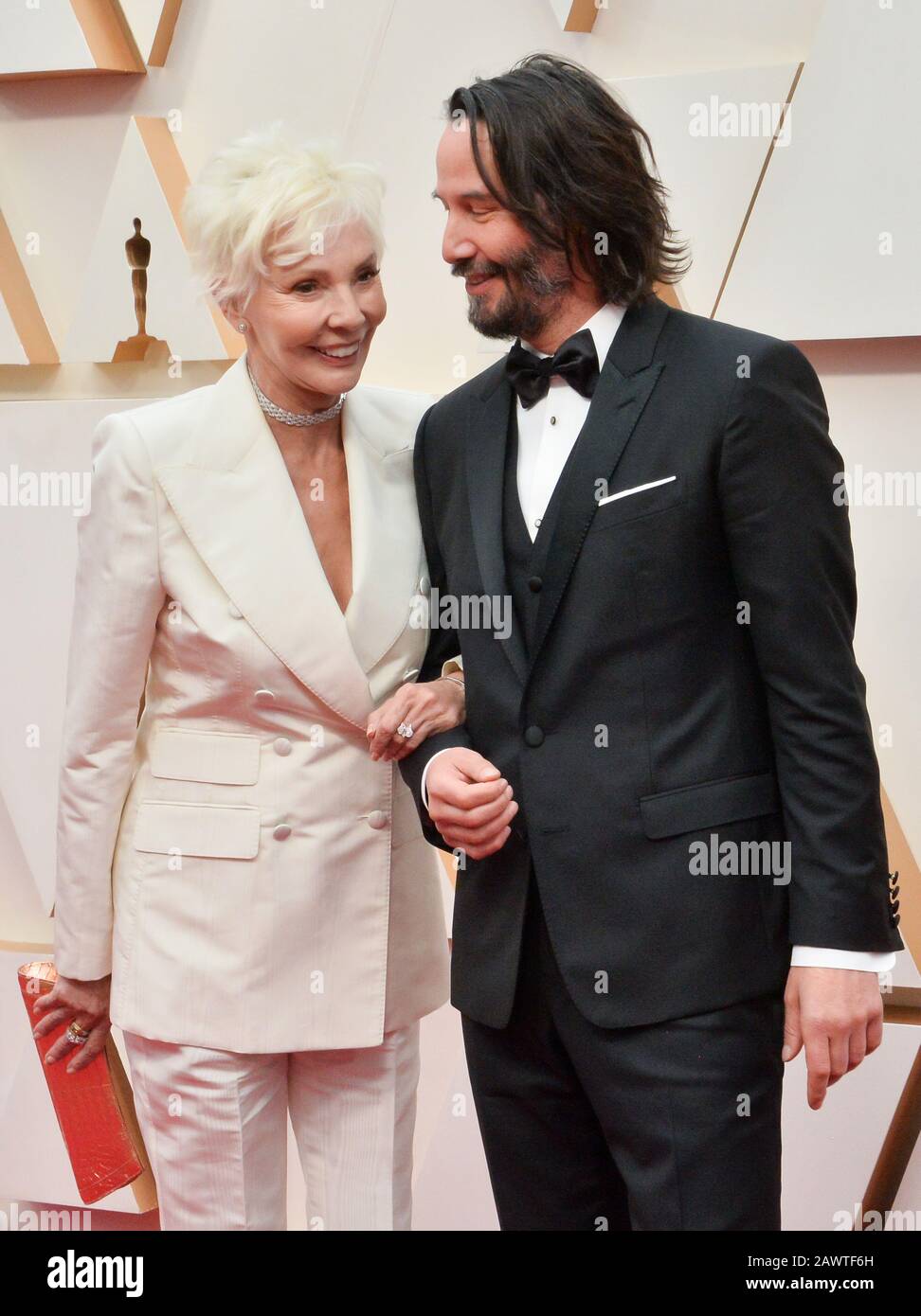 Los Angeles, United States. 09th Feb, 2020. Patricia Taylor (L) and Keanu Reeves arrive for the 92nd annual Academy Awards at the Dolby Theatre in the Hollywood section of Los Angeles on Sunday, February 9, 2020. Photo by Jim Ruymen/UPI Credit: UPI/Alamy Live News Stock Photo