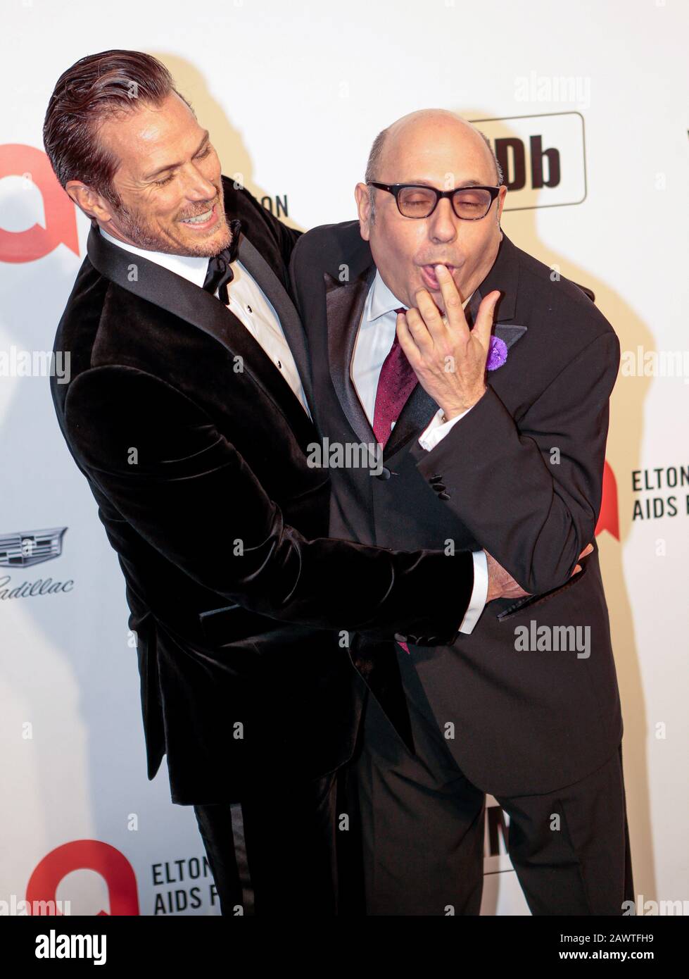 Jason Lewis and Willie Garson attending the Elton John AIDS Foundation Viewing Party held at West Hollywood Park, Los Angeles, California, USA. Stock Photo