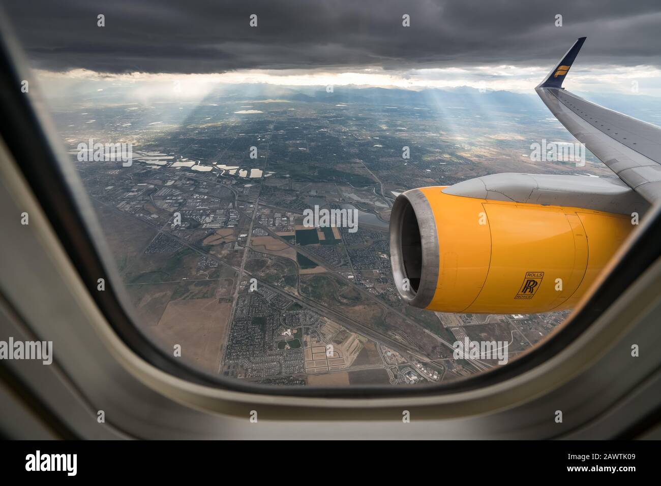 Approaching Denver airport, Colorado, USA Stock Photo
