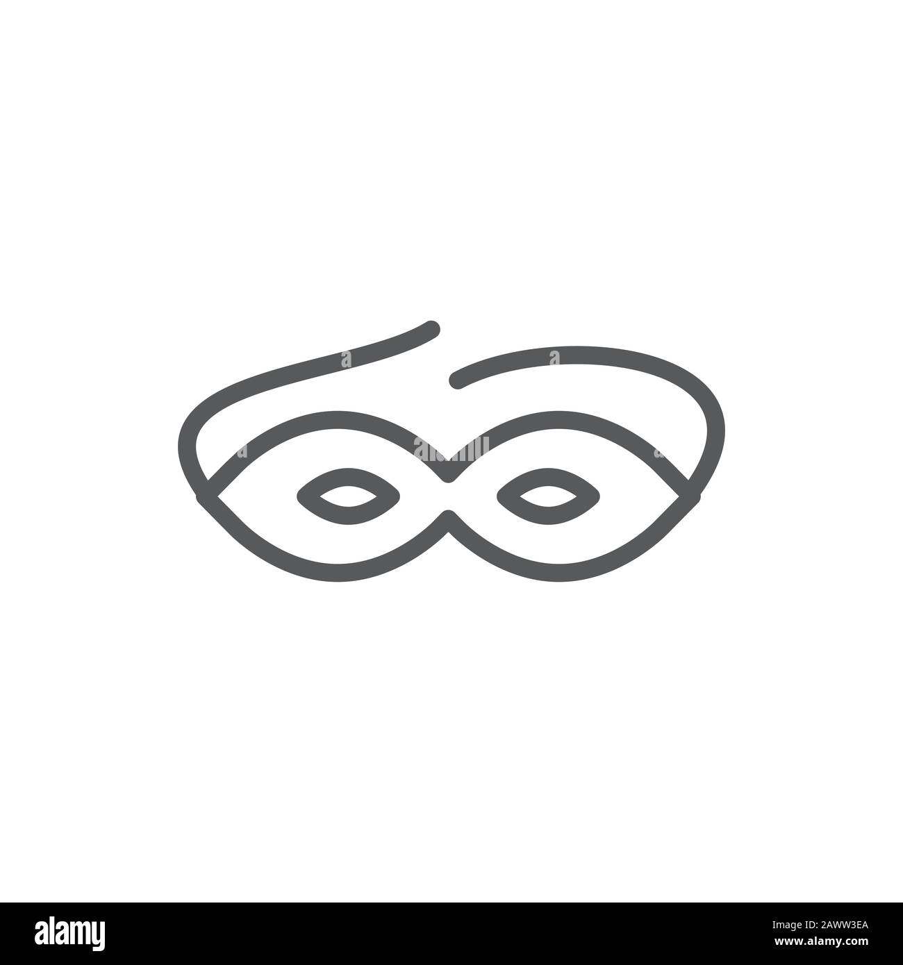 Mask line icon on white background Stock Vector