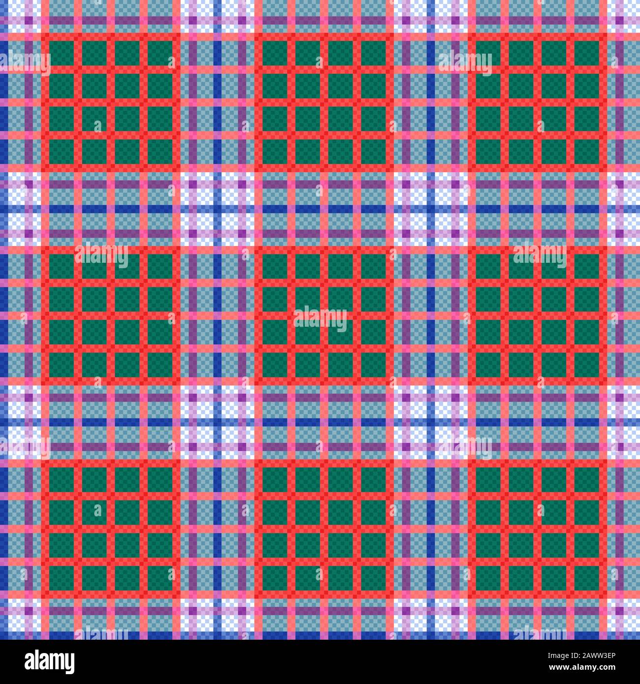 Seamless colorful checkered shades of light various colors pattern as a tartan plaid Stock Vector