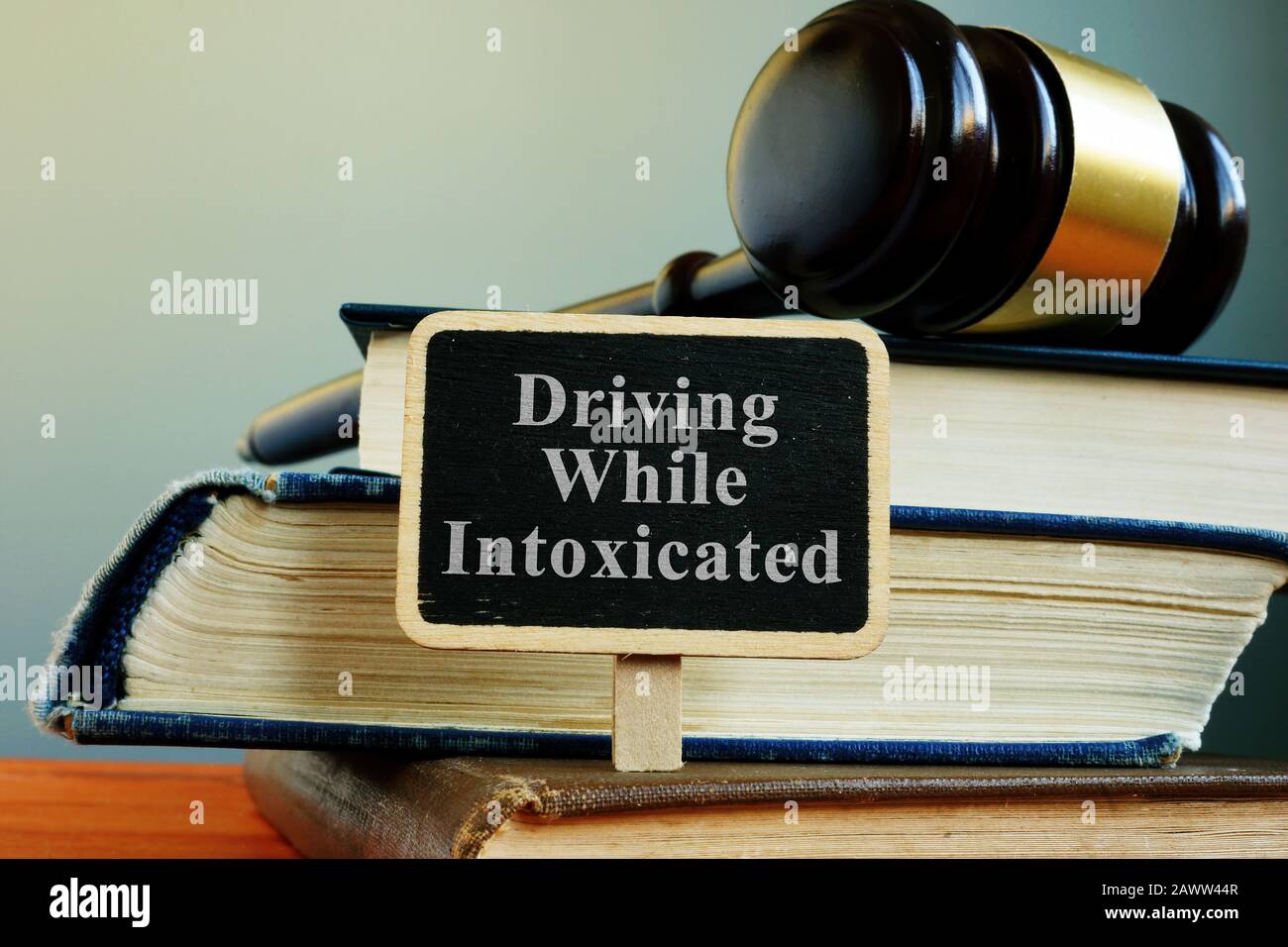 DWI driving while intoxicated law and books. Stock Photo