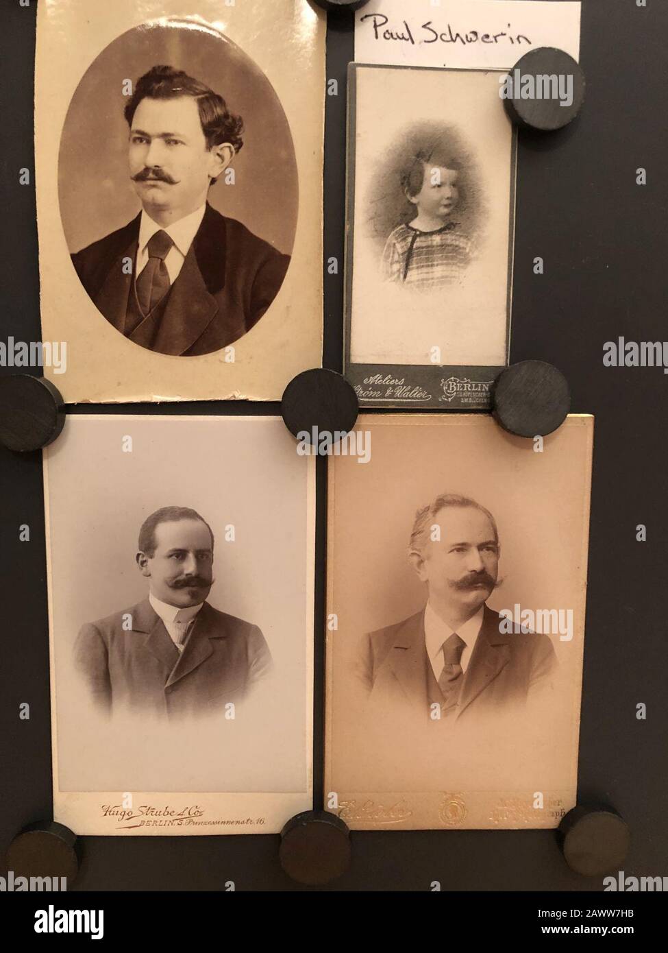Four images from the Hans Bernhard Schwerin family archive including Oscar Paul Schwerin as a child. Stock Photo
