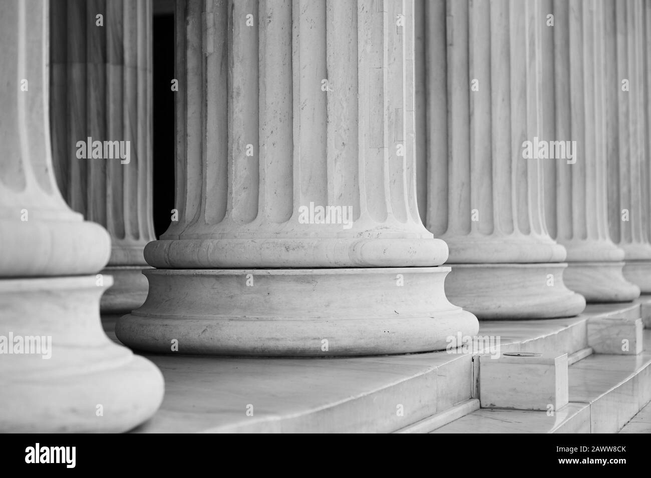black and white pillar column Stock Photo