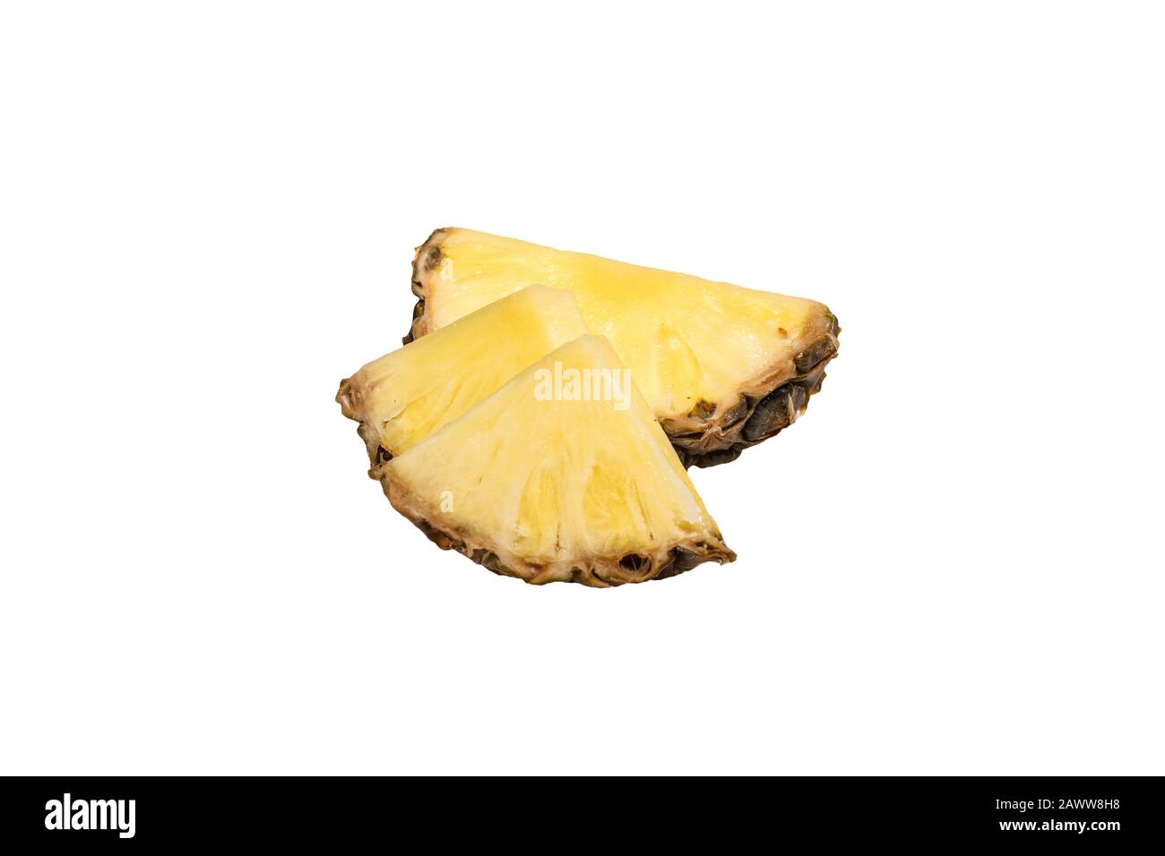 Sliced pineapple isolated on white background with copy space for your ...