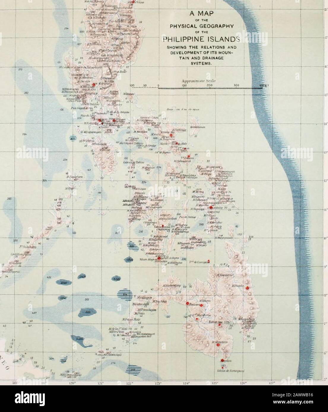 A pronouncing gazetteer and geographical dictionary of the Philippine Islands, United States of America with maps, charts and illustrations . rties being: Sulphur, at Aparri, Caga3an, Luzon, and many other localities,rivaling, according to analyses, the celebrated springs of Arkansasand Virginia in the United States, Eaux-Bonnes and Aix-la-Chapellein Prussia, and Harrowgate in England. Saline, at Mariveles, in Bataan, opposite Manila, and other points,containing salts of lime, magnesia, soda, iron, iodine, and bromine,equaling Saratoga, United States; St. Catherine, Canada; Kissingenin Bavaria Stock Photo