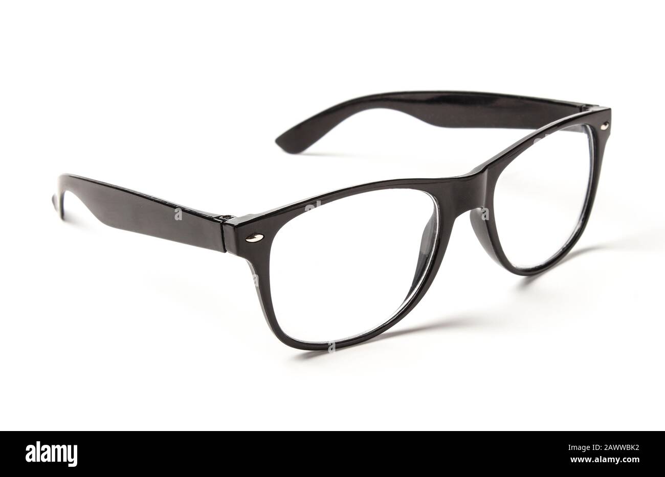 Black plastic glasses isolated on white Stock Photo Alamy