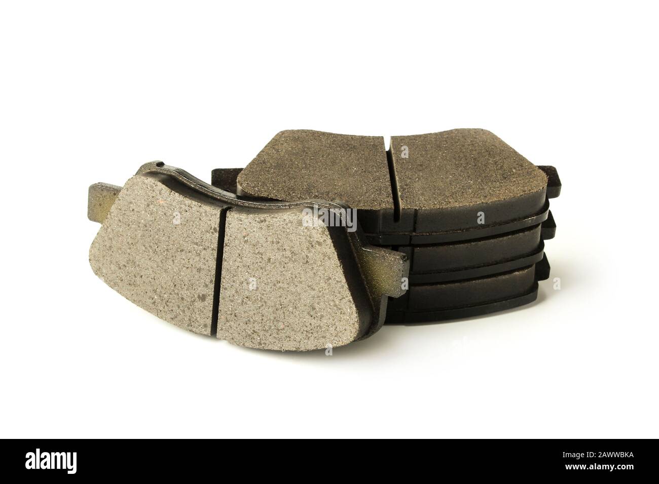 A set of brake pads for a car isolated on white Stock Photo Alamy
