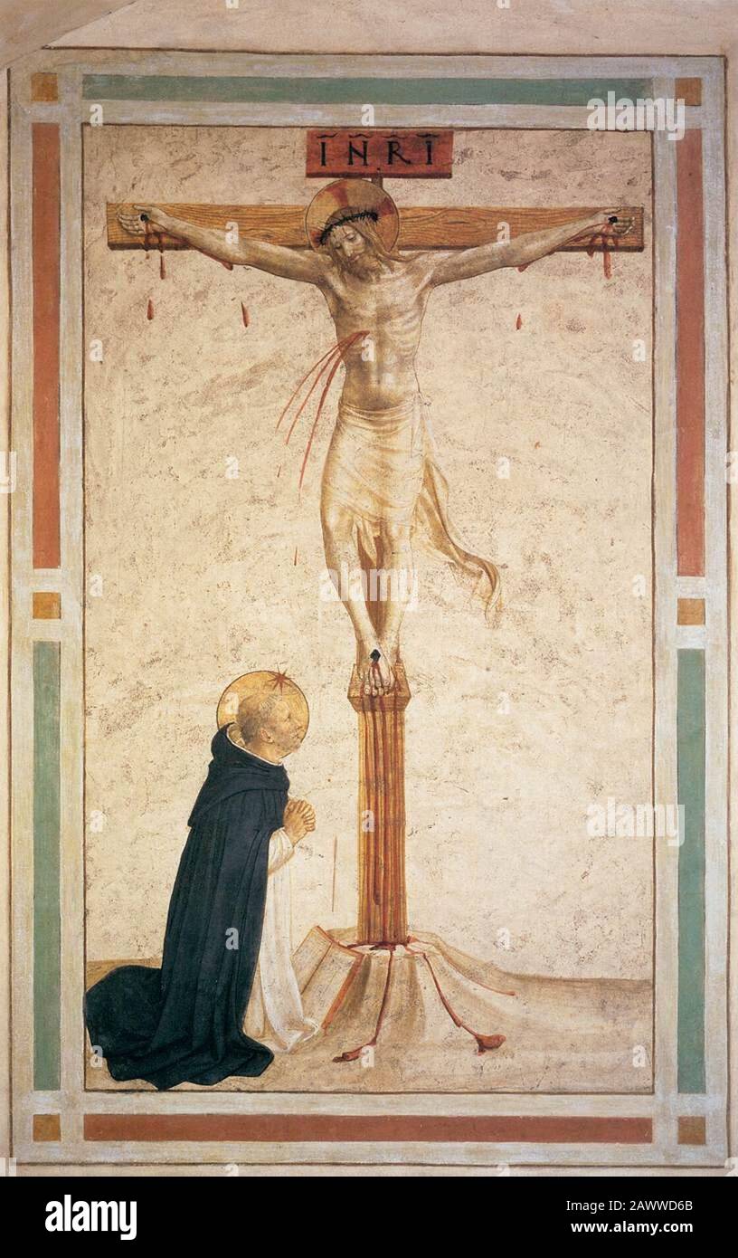 Fra Angelico - Crucifixion with St Dominic (Cell 17 Stock Photo - Alamy