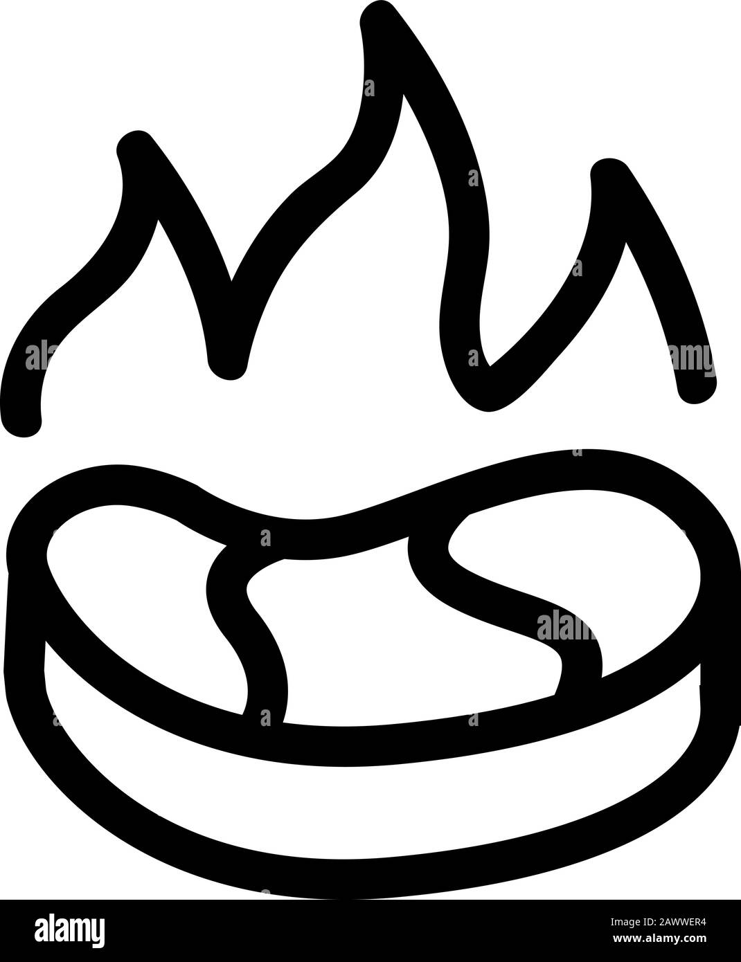 steak meat icon vector. Isolated contour symbol illustration Stock ...