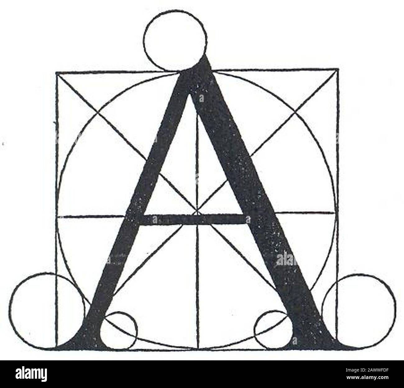 Fra Luca Pacioli Letter A 1509 Stock Photo - Alamy