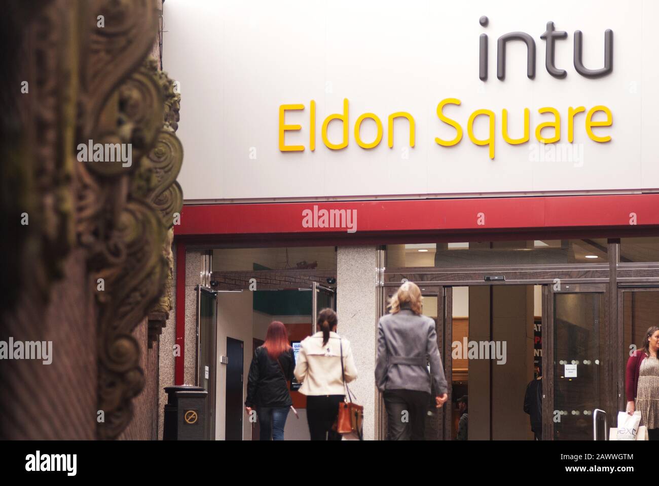 Entrance to INTU Eldon square on Northumberland Street, Newcastle-upon-Tyne Stock Photo