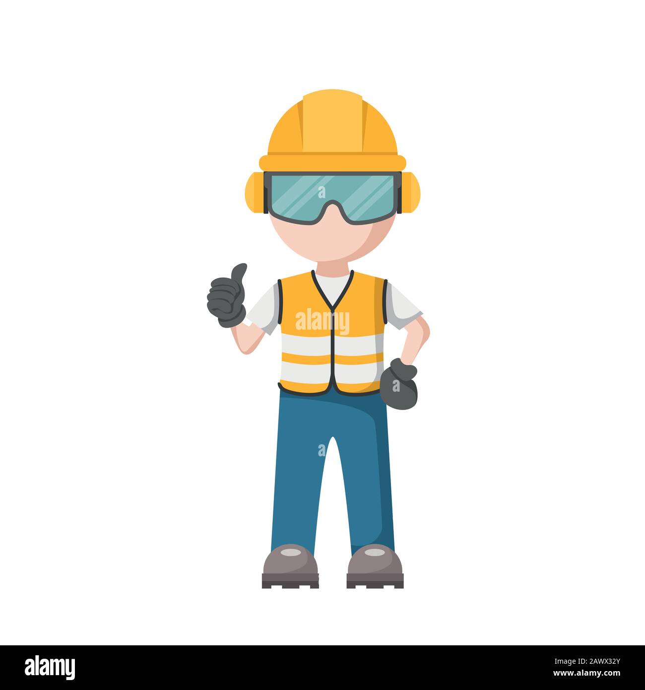 Vector design of personal protective equipment for work. Occupational Health and Safety Stock Vector