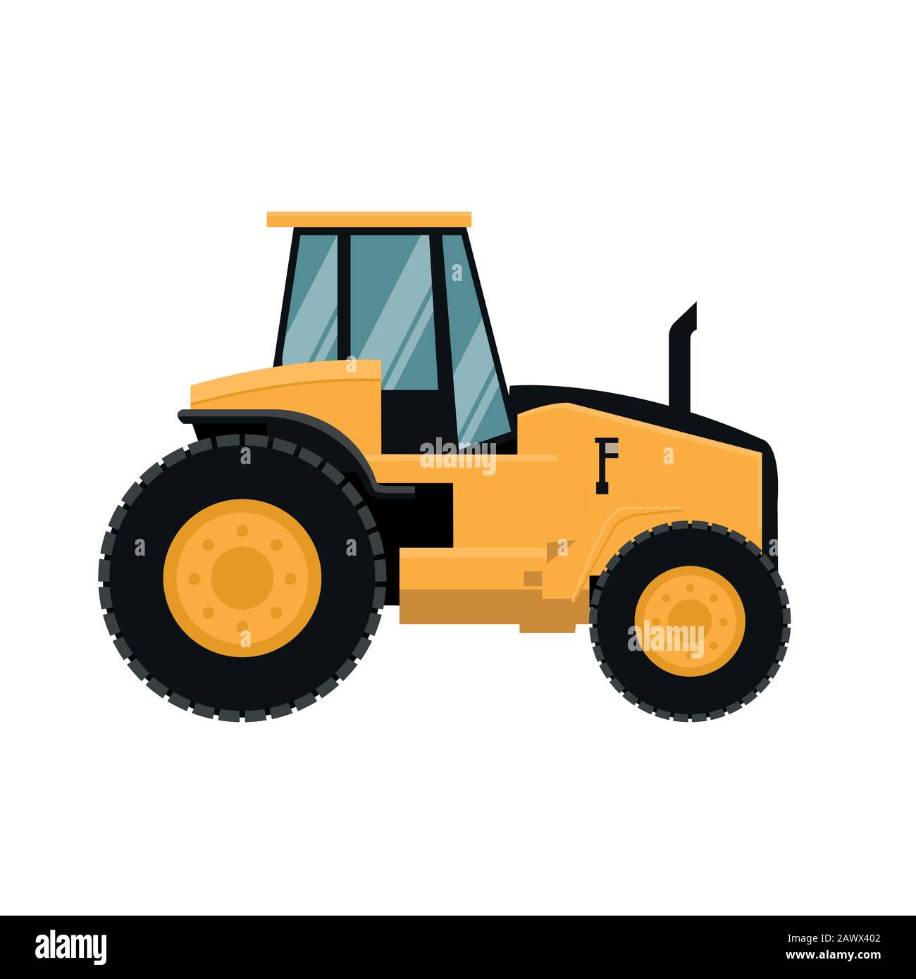 Vector design of agricultural tractor. Heavy agricultural machinery for agricultural work Stock Vector