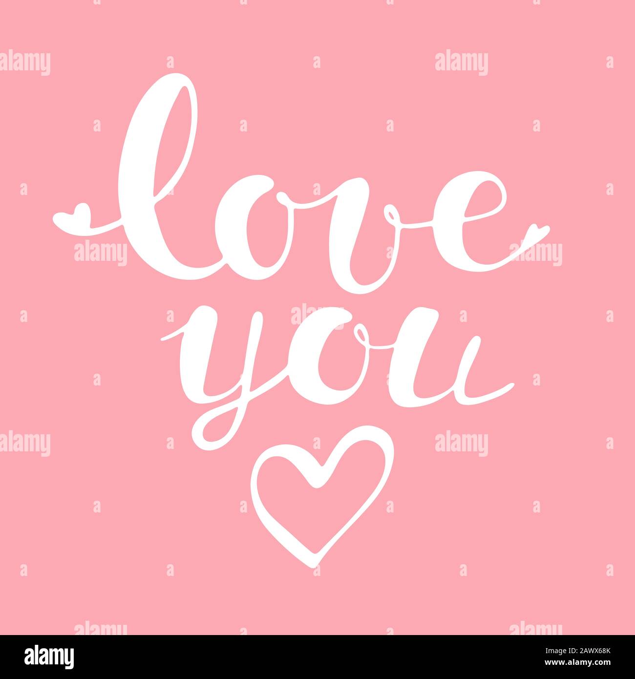 Valentine day doodle Handwritten text. Hand drawn romantic lettering ...