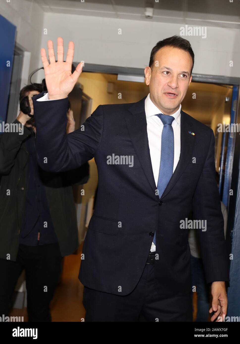 Dublin, Ireland. 9th Feb 2020. General Election Results. Counting of Ballots. Ballot papers in the Phibblestown Community Centre in Dublin West. Taoiseach and Fine Gael leader Leo Varadkar arriving at the Count Centre. Photo: Eamonn Farrell/RollingNews.ie Credit: RollingNews.ie/Alamy Live News Stock Photo