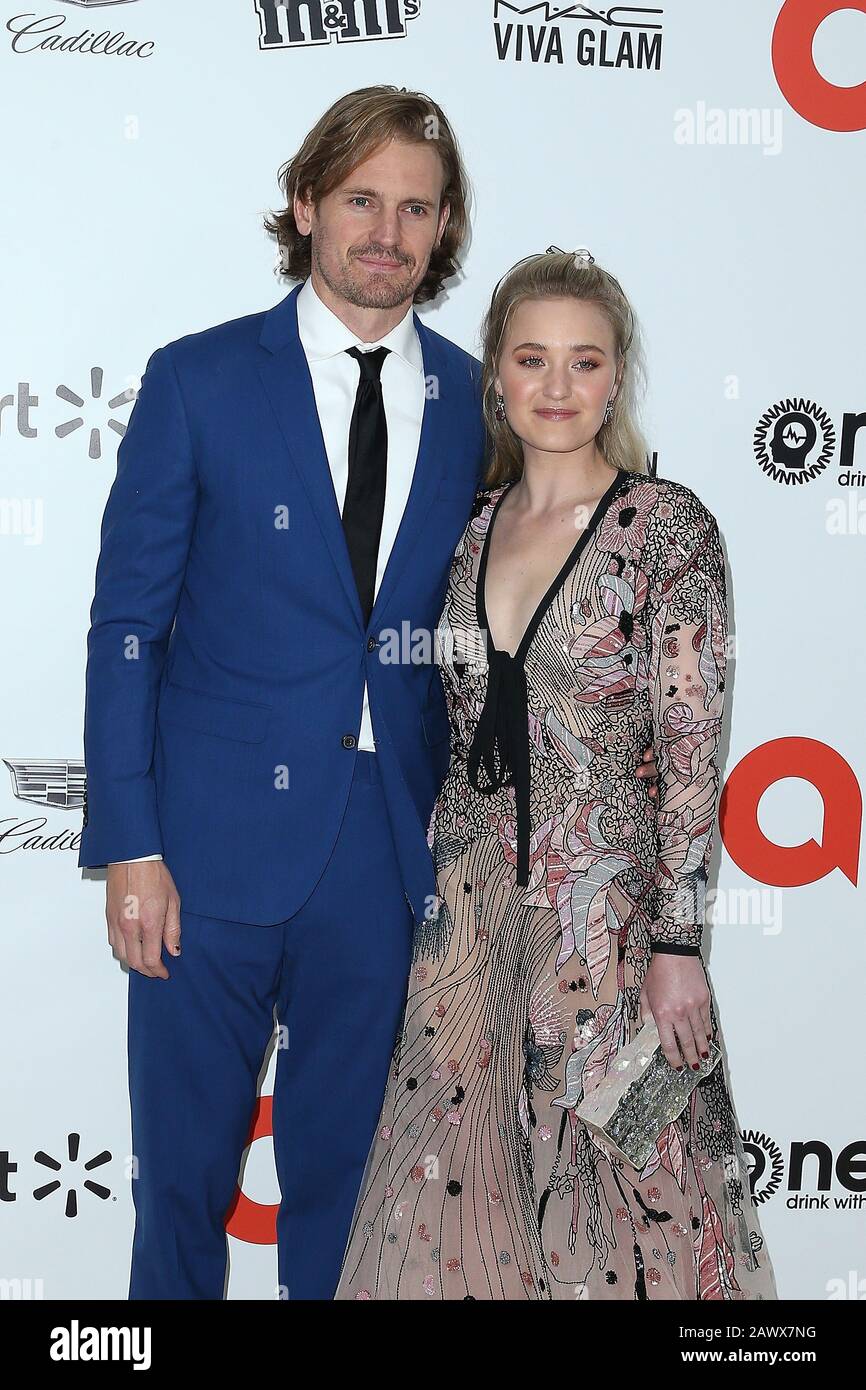 Los Angeles, USA. 09th Feb, 2020. Josh Pence, AJ Michalka attend the 28th Annual Elton John AIDS Foundation Academy Awards Viewing Party Celebrating The 92nd Academy Awards held at West Hollywood Park on February 09, 2020 in West Hollywood, California, United States. (Photo by Art Garcia/Sipa USA) Credit: Sipa USA/Alamy Live News Stock Photo