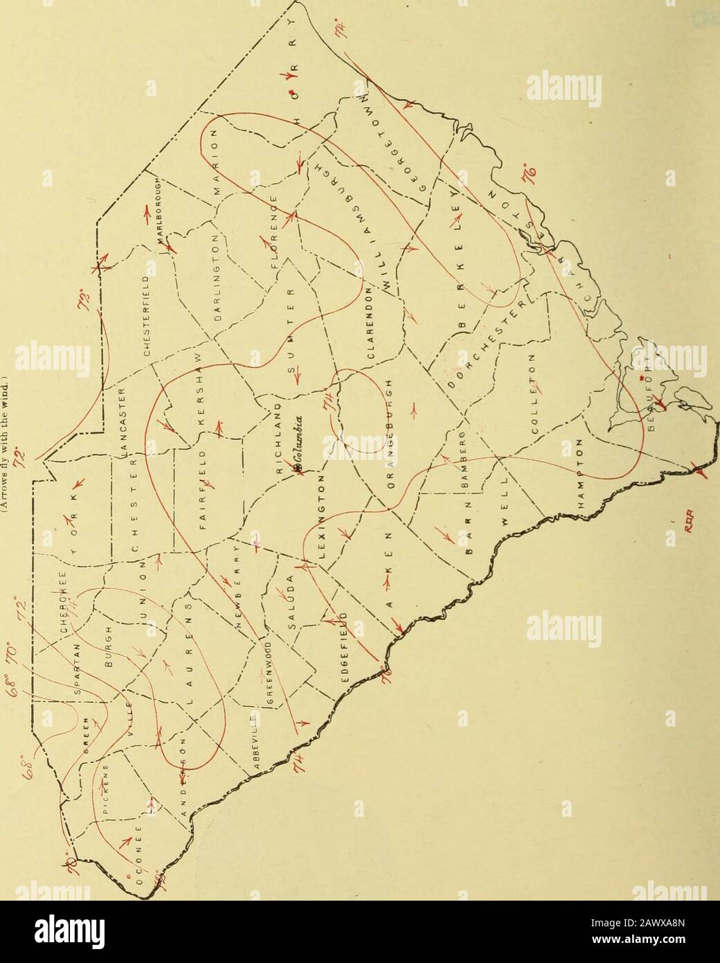 Climatological data, South Carolina . RALEIGH, X. C.WEATHKR BUREAU OFFICE. OlTOBKR ig. 1904. HOh P ci ^ —i Jl-H? w a,p &H H &lt;: HZO. imoA Si:ri IMiiii;, IMiM. (M.IMATK AND C KOIS: SOUTH (^Al{()l&gt;INA SlX^lTON. V. s. i)i;rARiMi;r ov ACKicn/rrKi:. CL1MATI-: AM) CROP Sl-RVICE vi-;tiii;k vki.u. CKNTRAI. OFFICE: WASHINGTON, D. C. SOUTH CRf^Obl^fl SECTION. J. W. BAUEK, Section Director, COLUMBIA, S. C. Vol. VII. Columbia, S. C, Septembeb, 1904. No. 9. PROGRESS OF -pARM WORK. While tlie closing dates of September, 1904, had midsum-mer heat, and were the warmest on record for those dates in Stock Photo