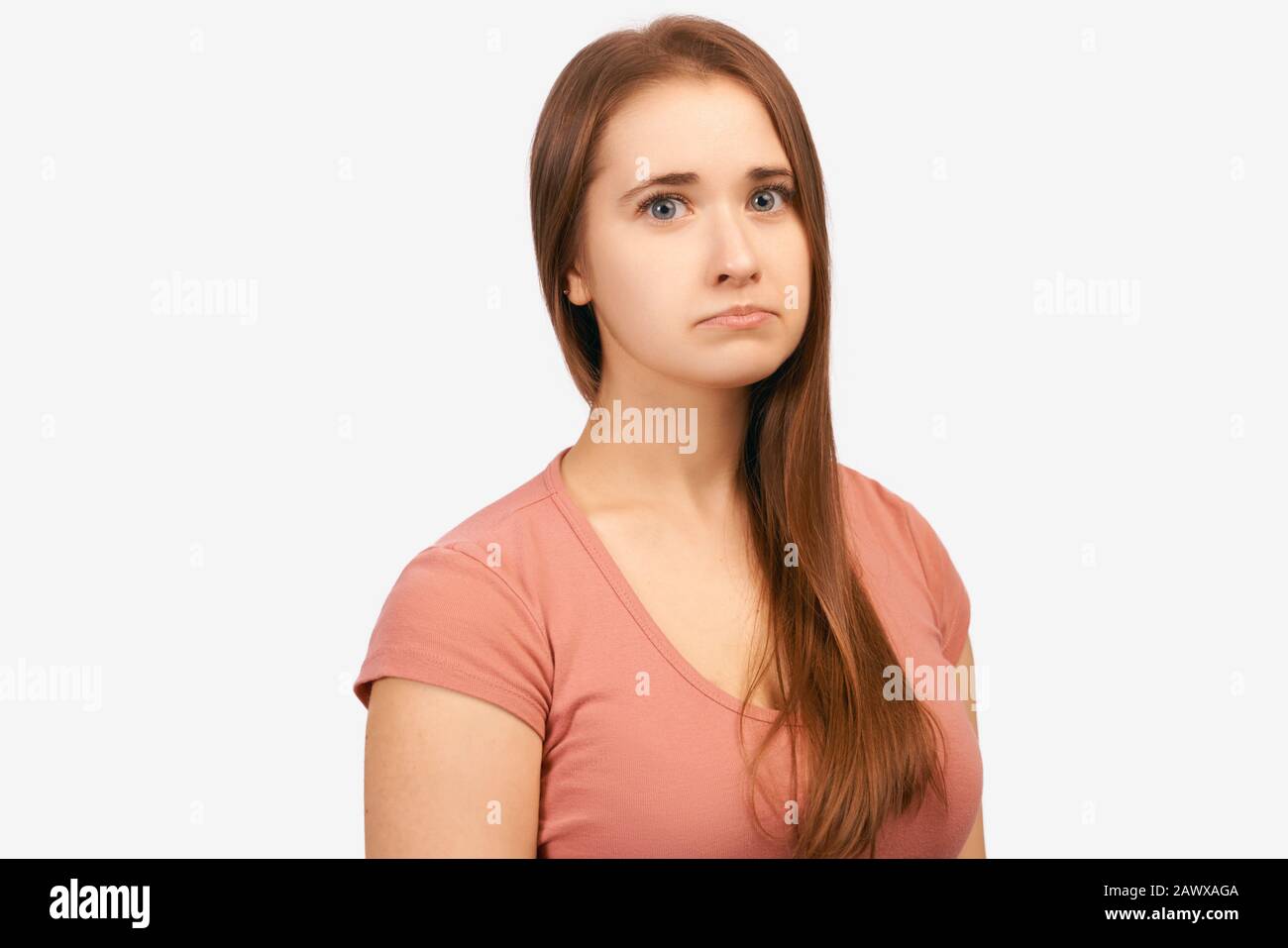 Emotionally wounded woman sad expression on face Stock Photo Alamy