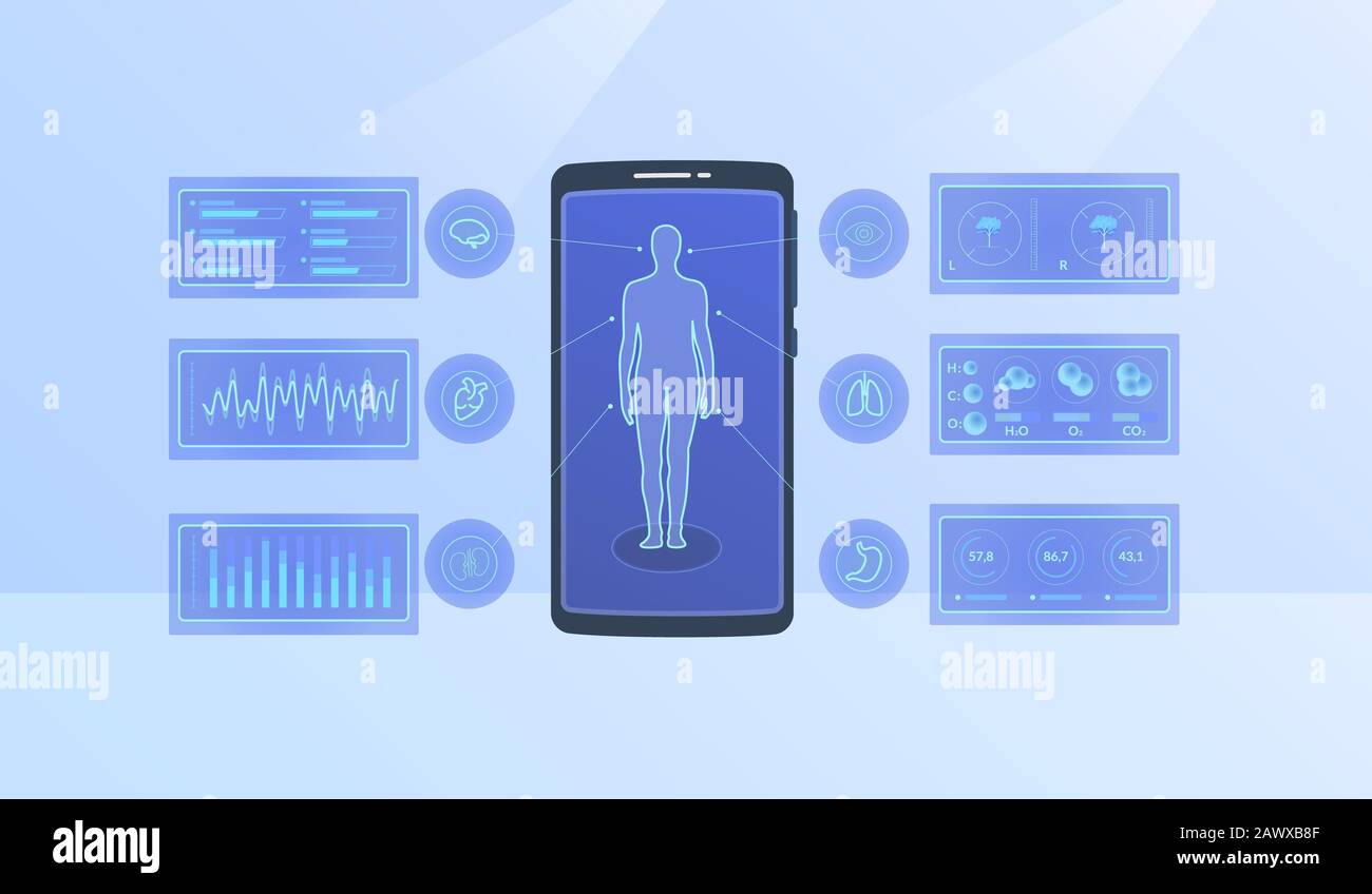 modern human body health statistics for infographics with modern flat ...