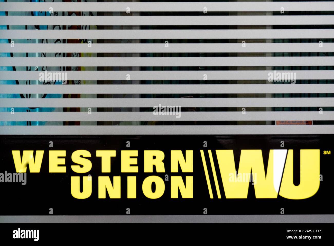 Western Union Cash transfer company agency, Lyon, France Stock Photo