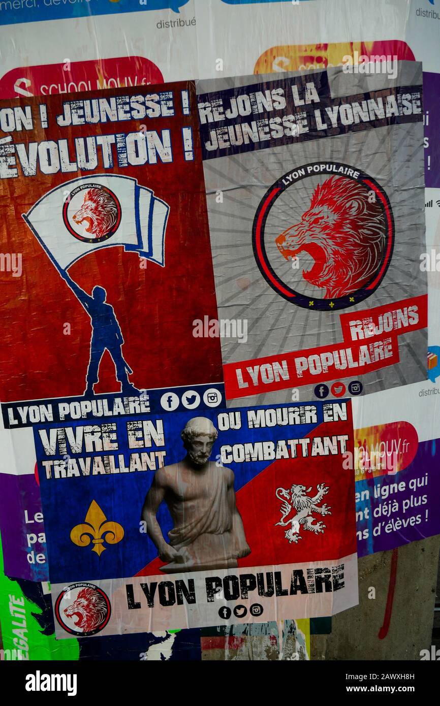 Far-right posters, Lyon, France Stock Photo - Alamy