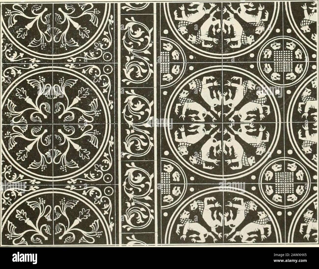 Westminster Abbey Its Architecture History And Monuments The Cloister And Chapter House Usual Representation Of A Fish The Tilesbeing So Arranged That The Heads Of Twofish With Open Mouths Come Together