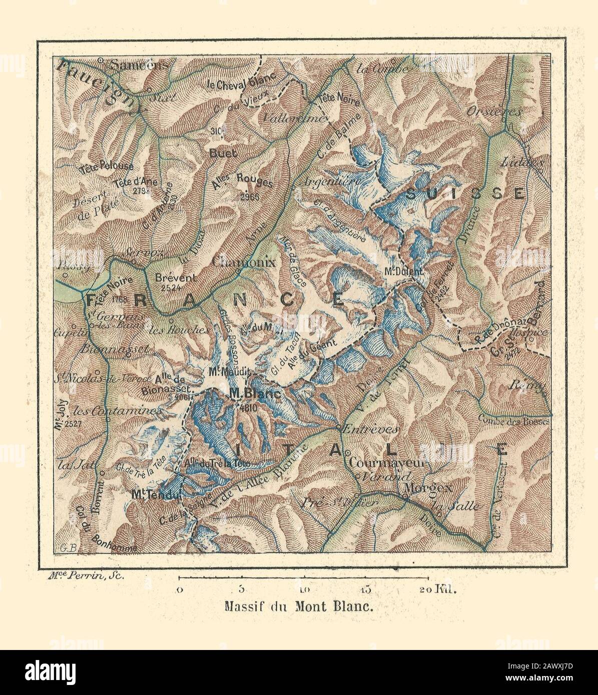 France, Ascension du Montblanc, Grands Mulets , W.K von Photographie