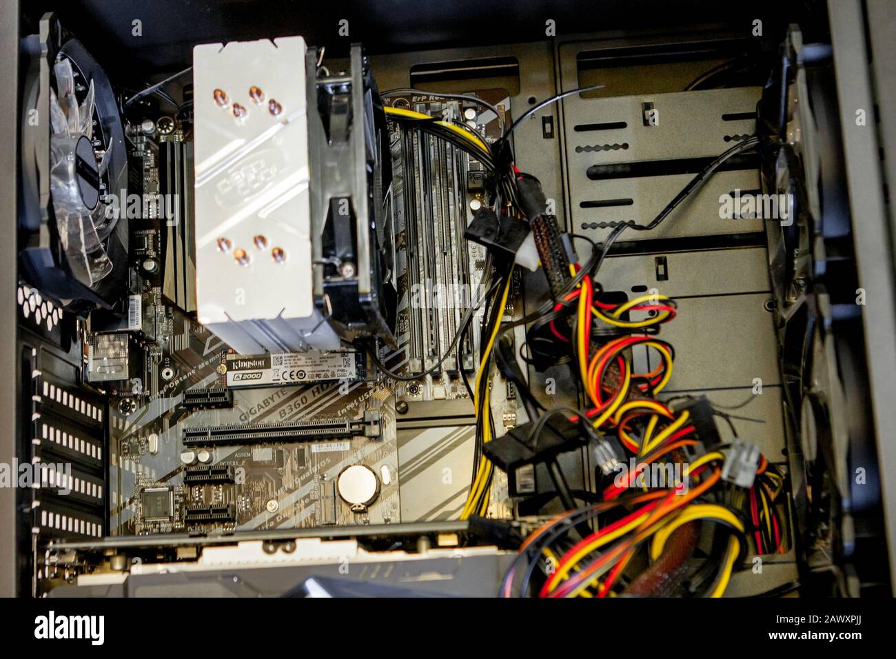 Kyiv, Ukraine August 17, 2019 Inside of the personal computer power