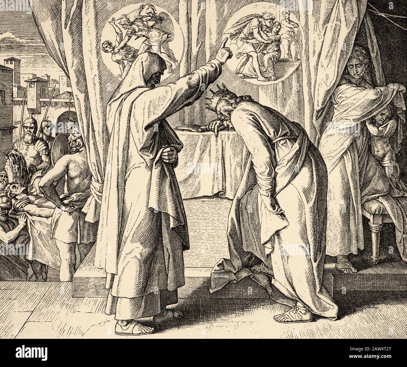 Nathan Rebukes David. Samuel book. Sacred biblical history Old ...