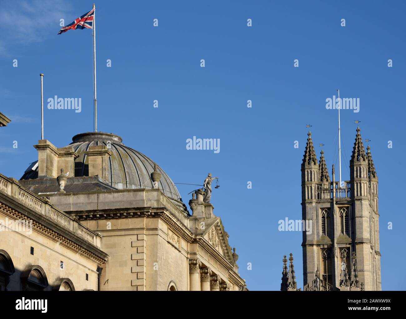 Statue of Justice, the Guildhall, Bath UK Stock Photo Alamy