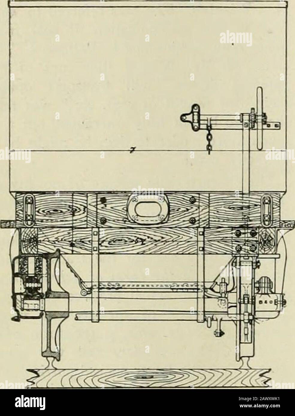 Railway and Locomotive Engineering . this patent, it appeared from the testi- = 1 ft., June, 1879, and the special fea- mony, that cars constructed by Mr. tures of the car, while not fully shown inans, in accordance with the patent in the drawing, will be sufficiently clear specification, while weighing only 5,700 from a brief description. 104 RAILWAY AND LOCOMOTIVE ENGINEERING April, 1921 The underframe was composed of longi-tudinal and end wooden sills, and the coni-cal hopper bottoms of the three sheet ironsections of the body, projected down-wardly between the side sills, and werefurnish Stock Photo